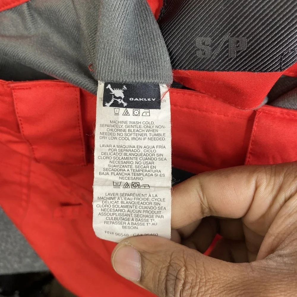 Oakley Snow Pants Mens Small Red Insulated Loose Fit Ski Snowboard Winter Warm